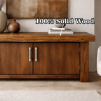 Solid Wood Console Cabinet – Modern Rustic Entryway Storage Table with Double Doors - view 9 of 9