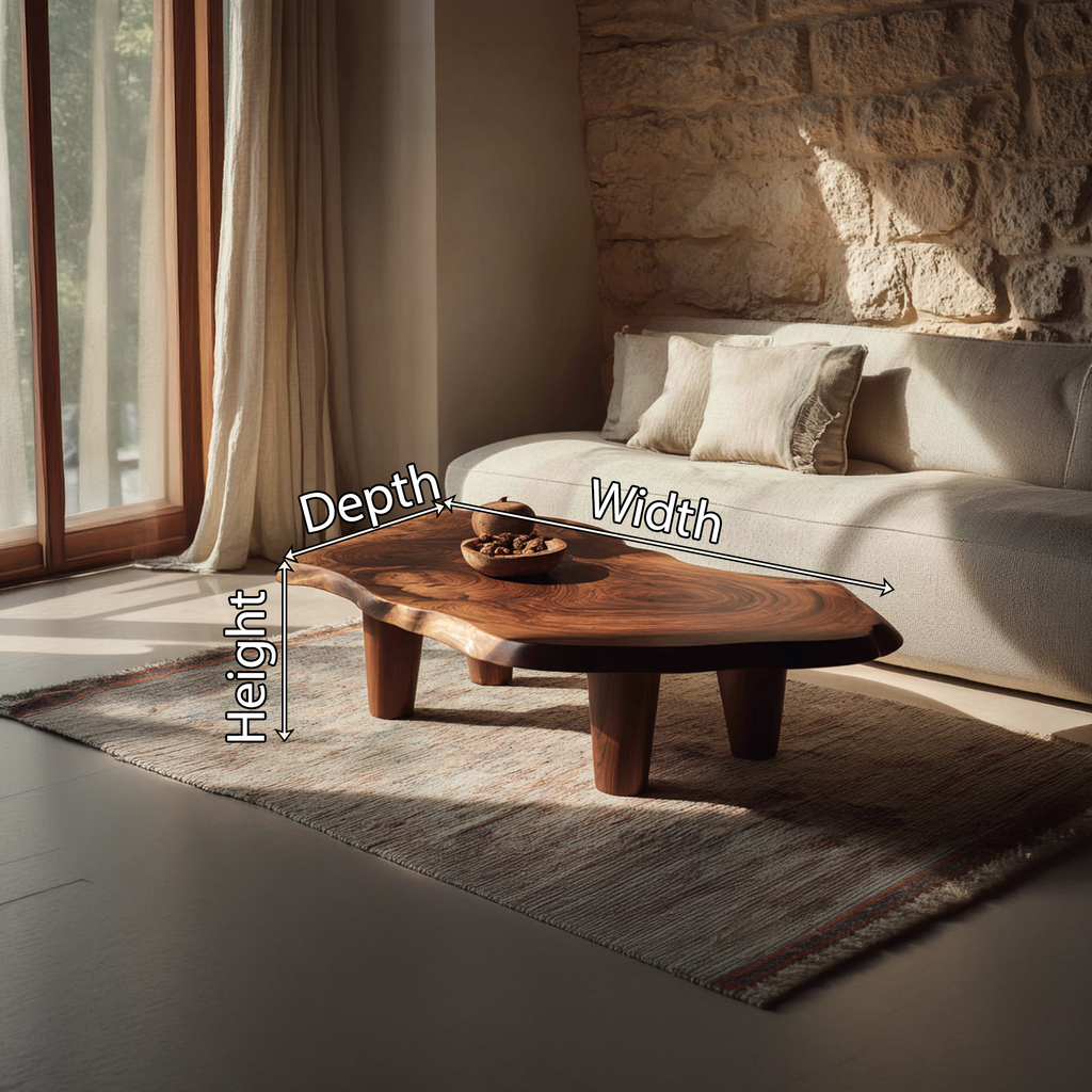 Organic Live Edge Coffee Table with Rounded Solid Legs - view 7 of 7