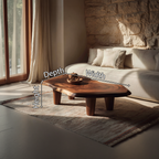Organic Live Edge Coffee Table with Rounded Solid Legs - view 7 of 7