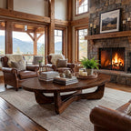 Organic Oval Coffee Table With Floating Sculptural Base - view 3 of 8