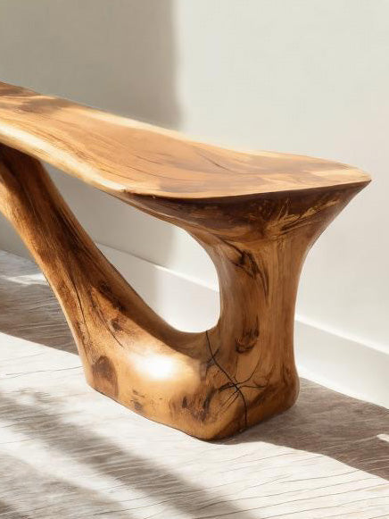 Modern Sculptural Bench With Organic Design For Living Room - view 4 of 7