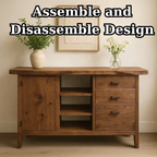 Handcrafted Solid Wood Console Table – Live-Edge Slab with Cabinet and Drawers - view 4 of 5