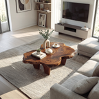 Organic Live Edge Coffee Table with Sculptural Low Profile Base - view 6 of 7