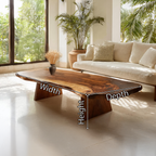 Organic Live Edge Coffee Table with Solid Block Base - view 7 of 7