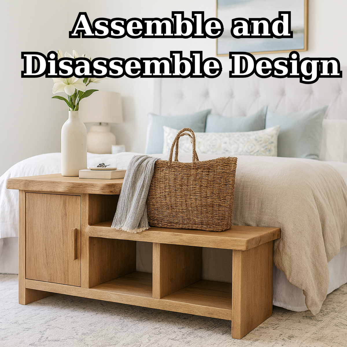 Handcrafted Solid Wood Bench – Modern Organic Seating with Versatile Storage - view 6 of 6