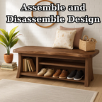 Handcrafted Solid Wood Walnut Bench – Organic Design with Integrated Shelving - view 6 of 6