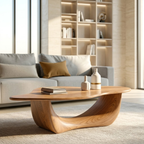 Organic Sculptural Coffee Table with Curved Base, Modern Living Room Centerpiece - view 1 of 7