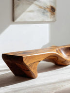 Organic Bench With Carved Wave Design For Living Room - view 3 of 8