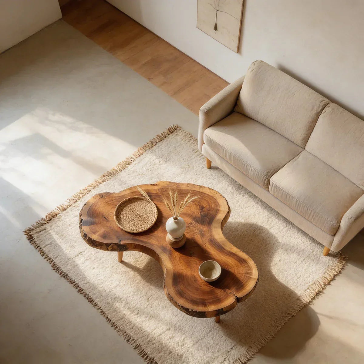 Live Edge Natural Wood Coffee Table with Organic Freeform Silhouette - view 4 of 7