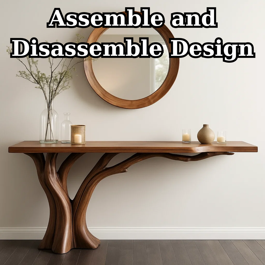 Handcrafted Solid Wood Entryway Console Table with Organic Branch Design - view 5 of 5