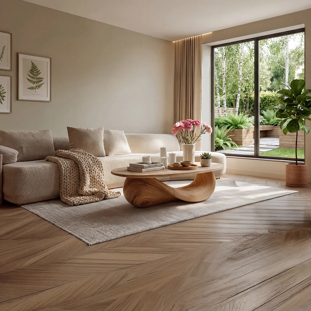 Organic Sculptural Coffee Table with Flowing Loop Base - view 6 of 7