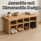 Handcrafted Solid Wood Bench with Shoe Compartments – Modern Rustic Hallway Storage - view 6 of 6