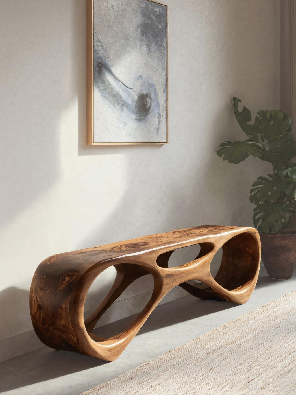 Modern Organic Bench For Entryway Or Furniture Hallway - view 2 of 7