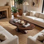 Sculptural Twist Pedestal Coffee Table for Organic Modern Living - view 3 of 8
