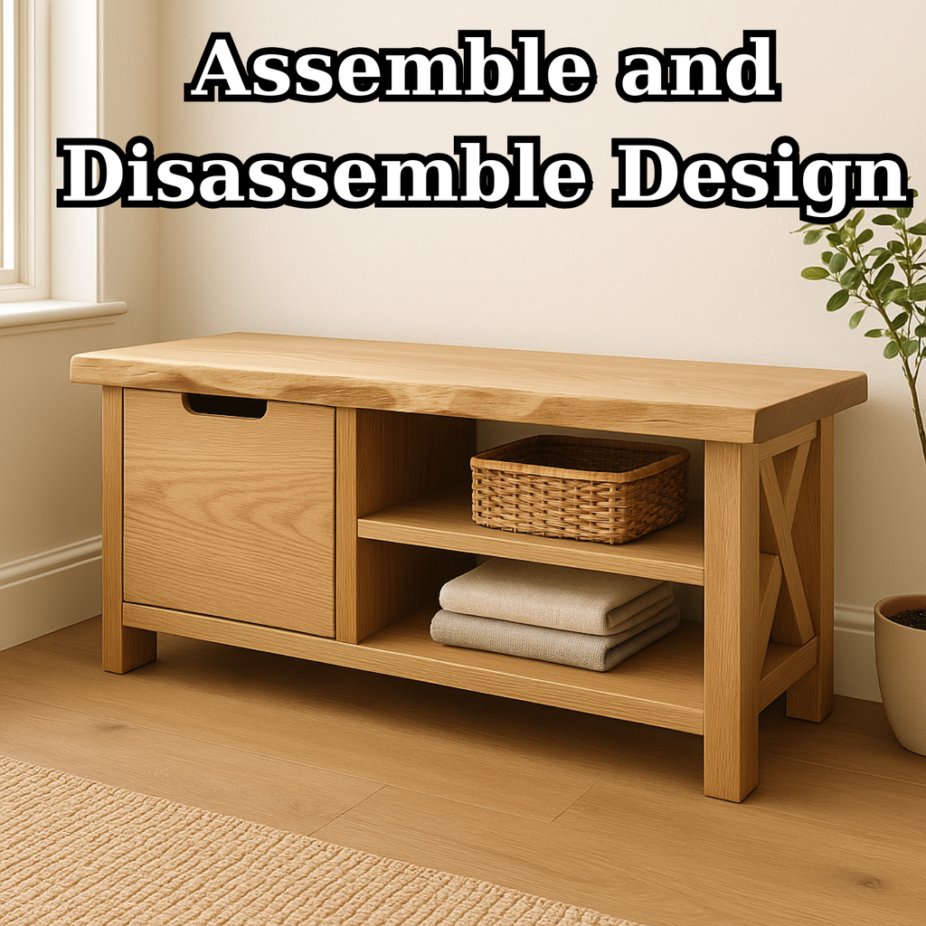 Handcrafted Solid Wood Bench – Modern Rustic Seating with X-Accent and Storage - view 6 of 6
