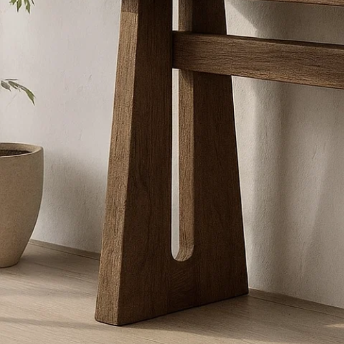 Handcrafted Solid Wood Sculptural Table, Console Table - view 5 of 5
