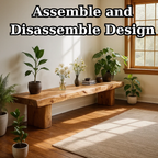Handcrafted Solid Wood Bench – Rustic Live-Edge Slab Entryway Seating - view 5 of 5