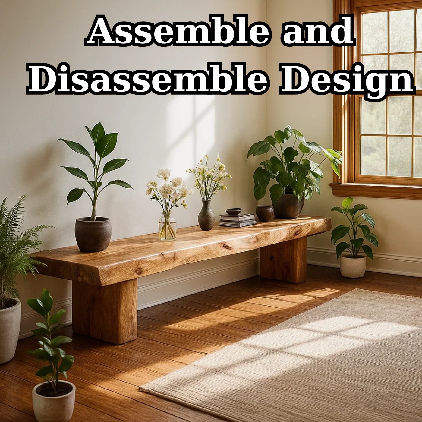 Handcrafted Solid Wood Bench – Rustic Live-Edge Slab Entryway Seating - view 5 of 5