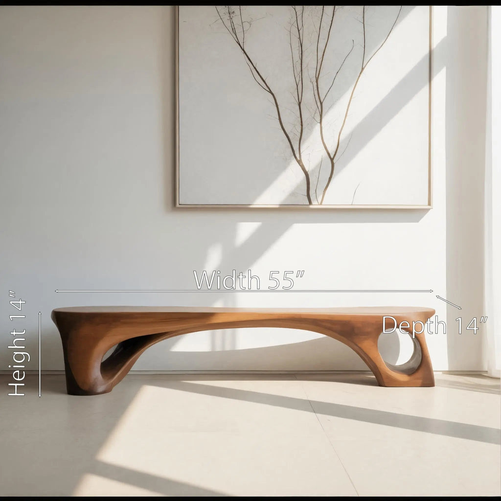 Modern Sculptural Bench With Curved Design For Living Room - view 6 of 7