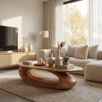 Flowing Sculptural Coffee Table with Continuous Curve Base - view 4 of 7