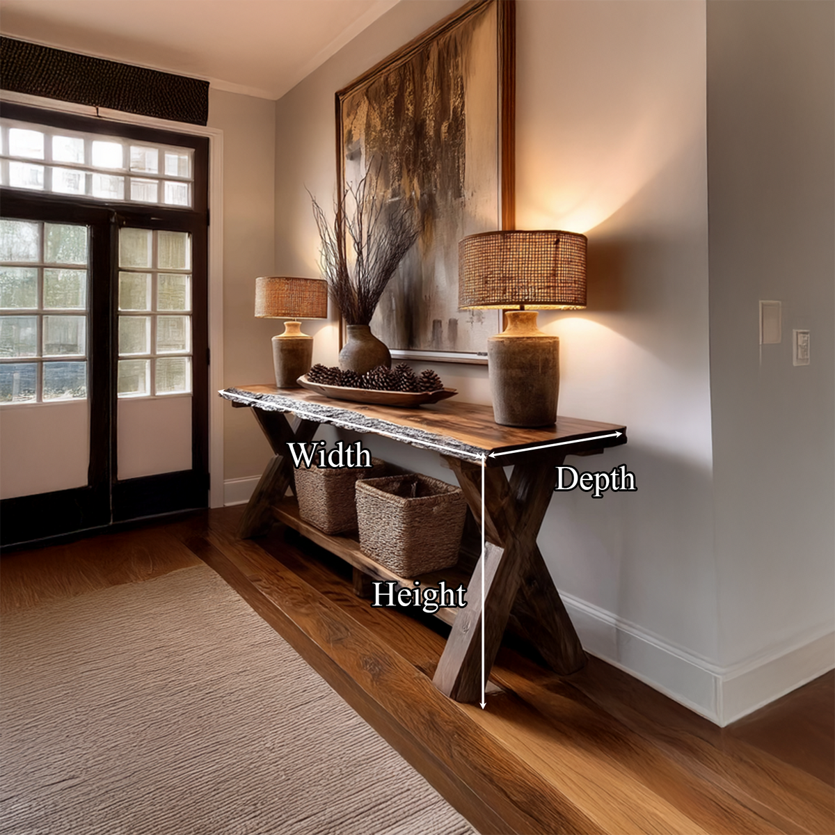 Rustic Console Table Farmhouse Sofa - view 8 of 8