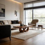 Natural Wood Coffee Table with Interlocking Sculptural Base - view 3 of 7