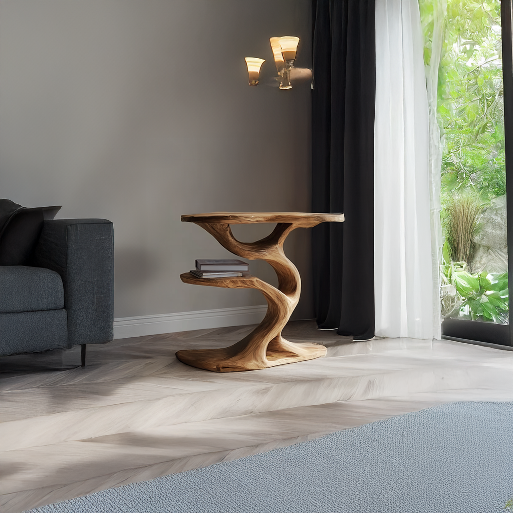 Rustic Tree End Table Living Room - view 3 of 7