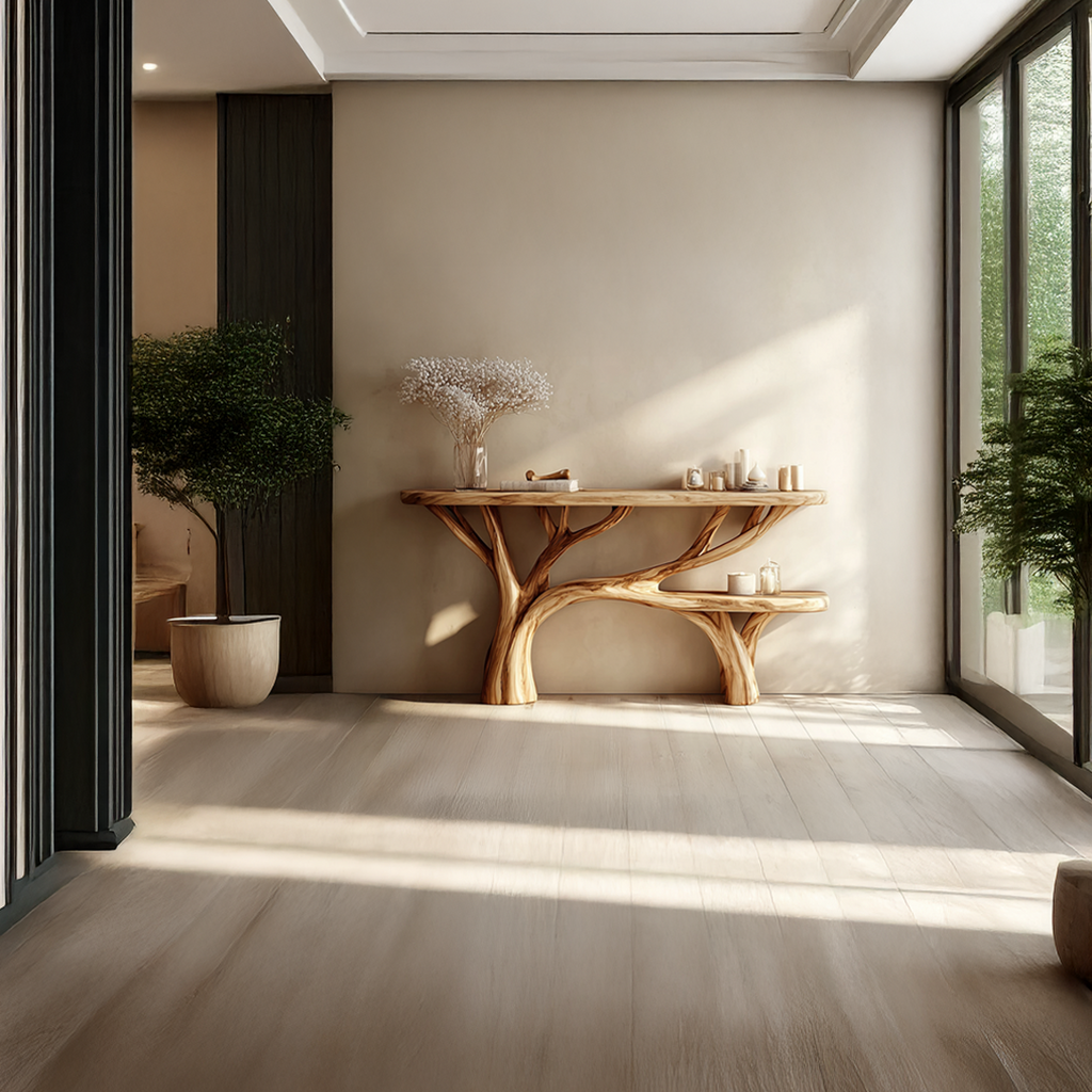 Rustic Tree Design Console Table Living Room Entryway - view 3 of 8