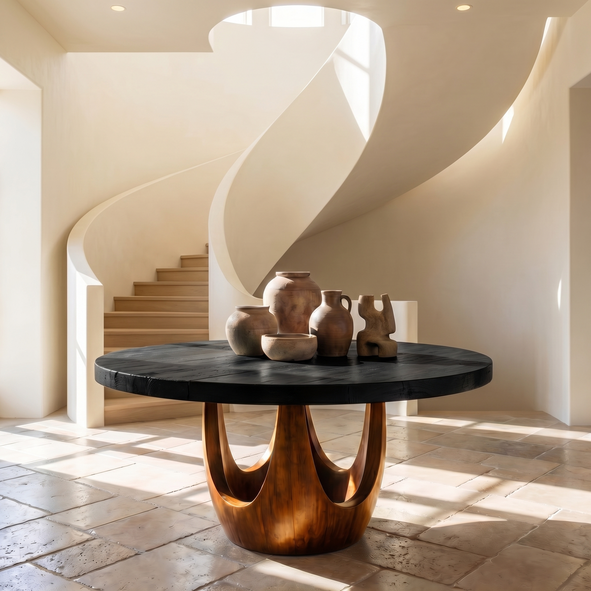 Modern Luxury Round Foyer Table For Entryway And Lobby - view 6 of 8