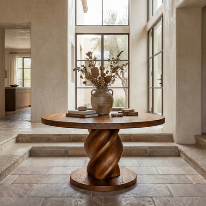 Modern Luxury Statement Round Entry Table For Entryway And Lobby - view 6 of 8