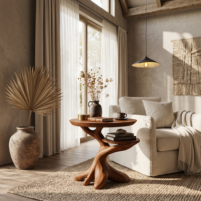 Modern Side Table With Organic Tree Root Silhouette For Living Room And Bedroom - view 6 of 8