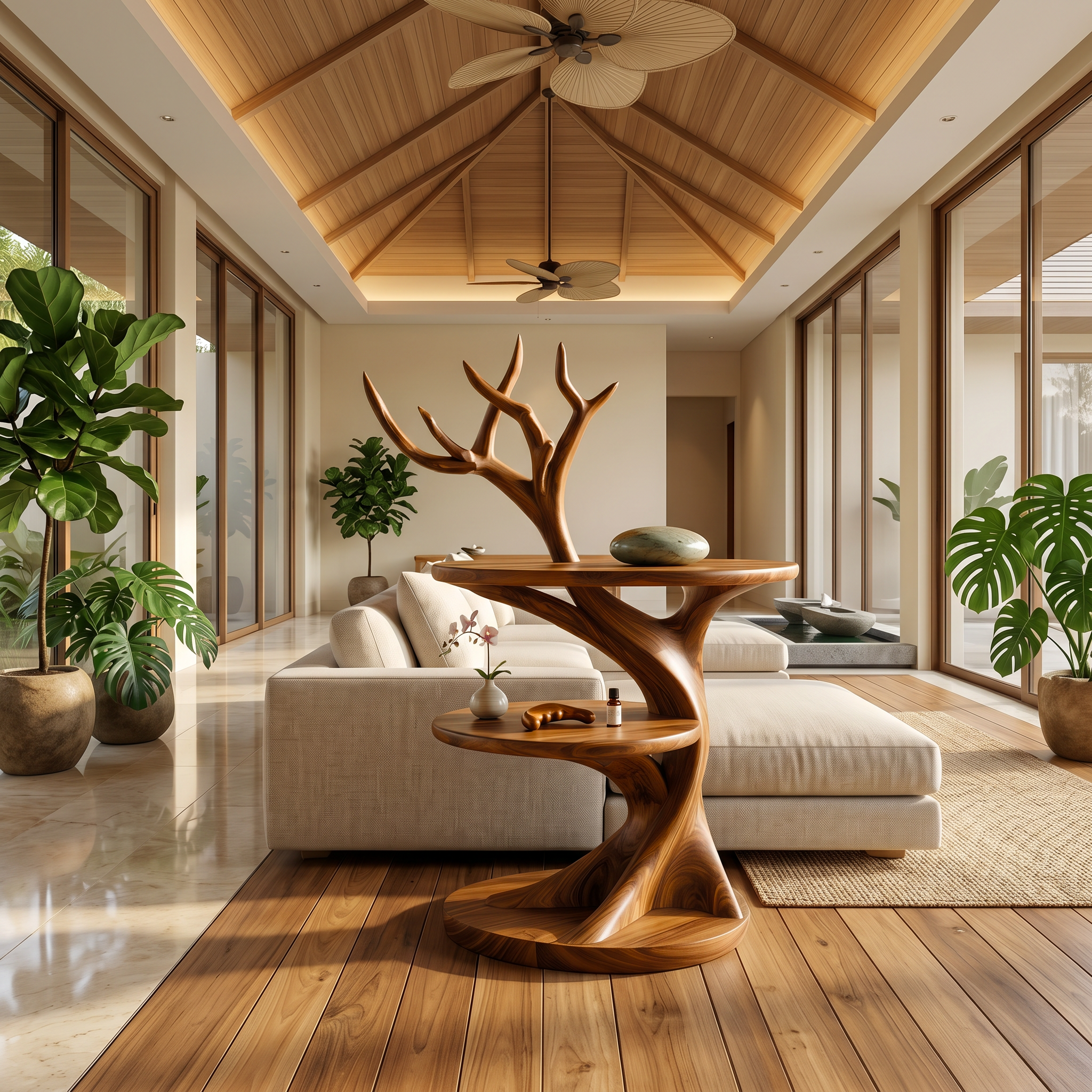 Organic Bedside Table With Sculptural Tree Branch Form For Bedroom And Reading Nook - view 6 of 8