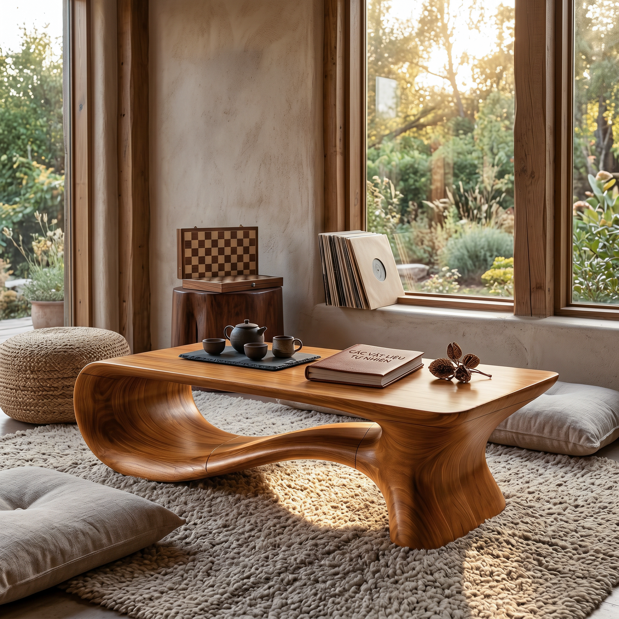 Modern Coffee Table With Flowing Organic Silhouette For Living Room - view 6 of 8