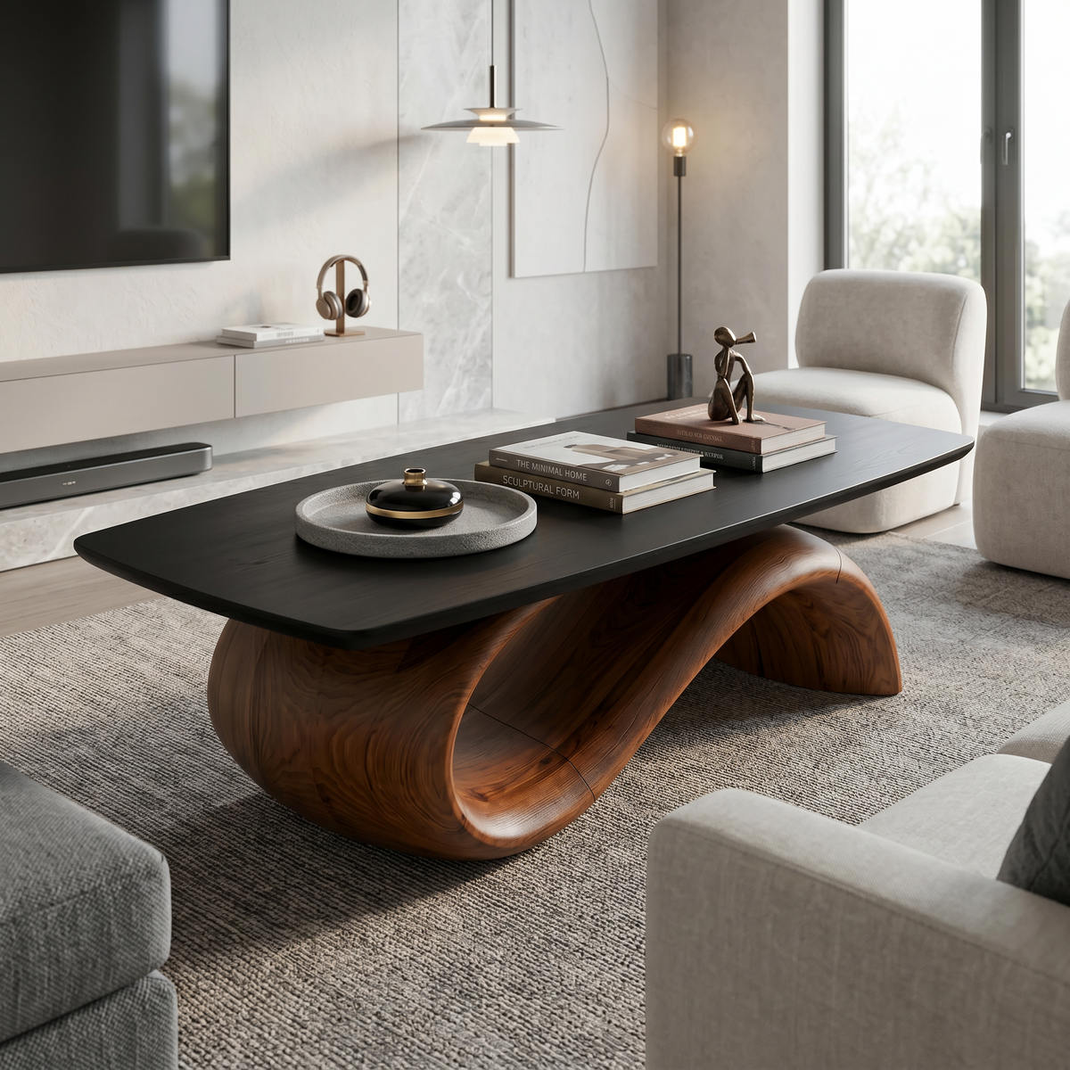 Handcrafted Coffee Table With Artistic Wood Design For Living Room - view 6 of 8