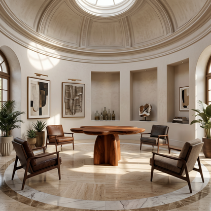 Rustic Foyer Table With Handcrafted Solid Wood Pedestal Base For Entryway And Hallway - view 6 of 8