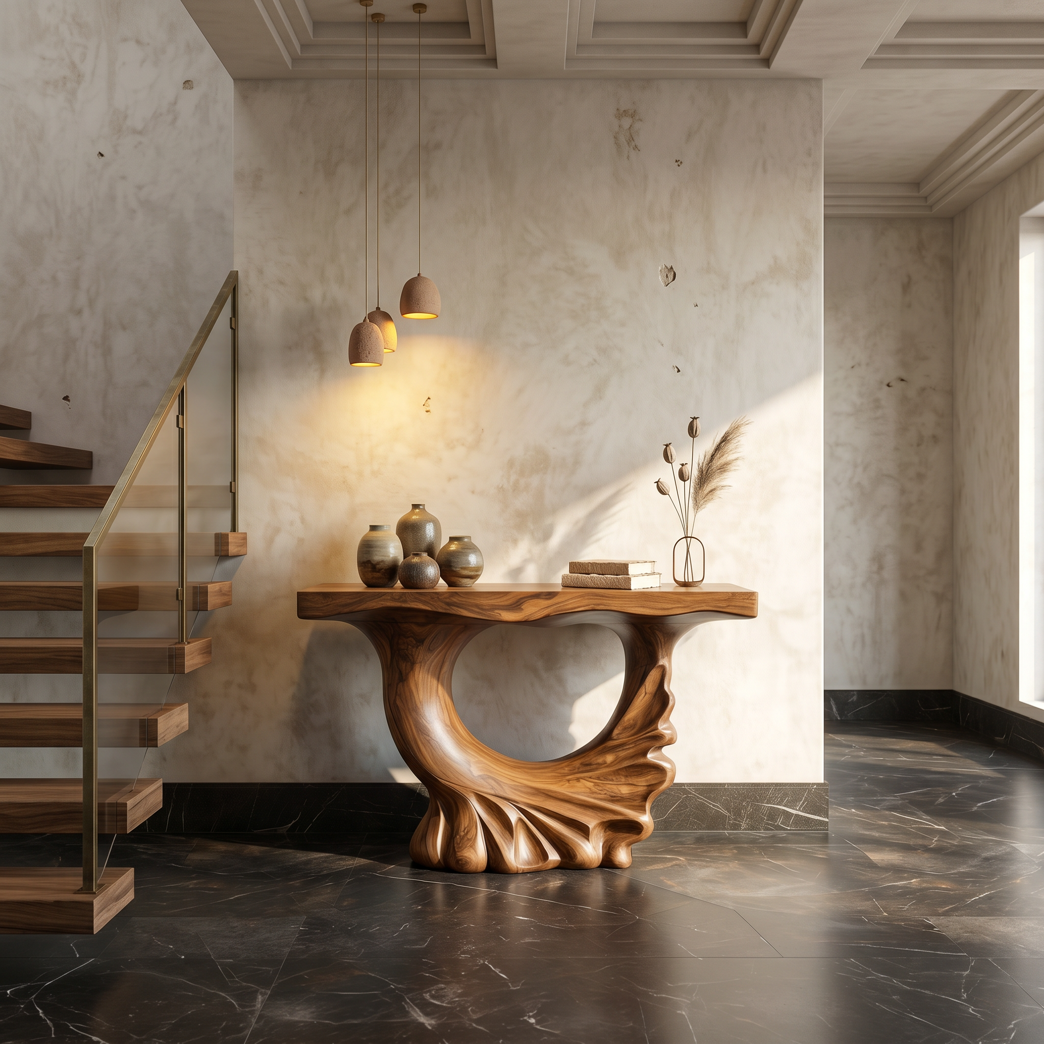 Modern Console Table With Ring Form Pedestal Base For Living Room - view 6 of 8