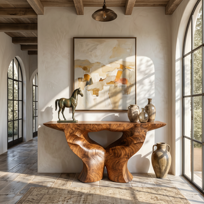 Organic Console Table With Artistic Nature Inspired Design For Living Room - view 6 of 8