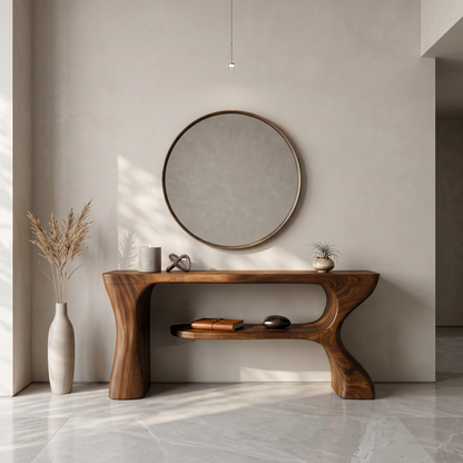 Organic Console Table With Sculptural Curved Form For Entryway - view 6 of 8