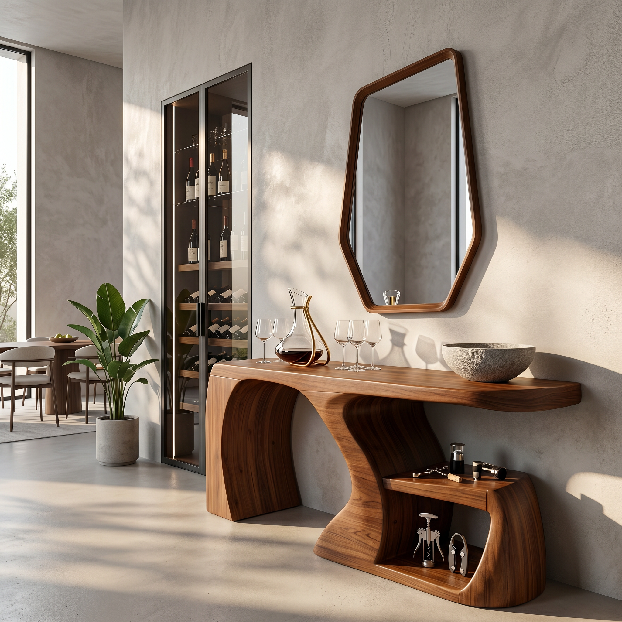 Modern Console Table With Architectural Curved Design For Entryway - view 6 of 8