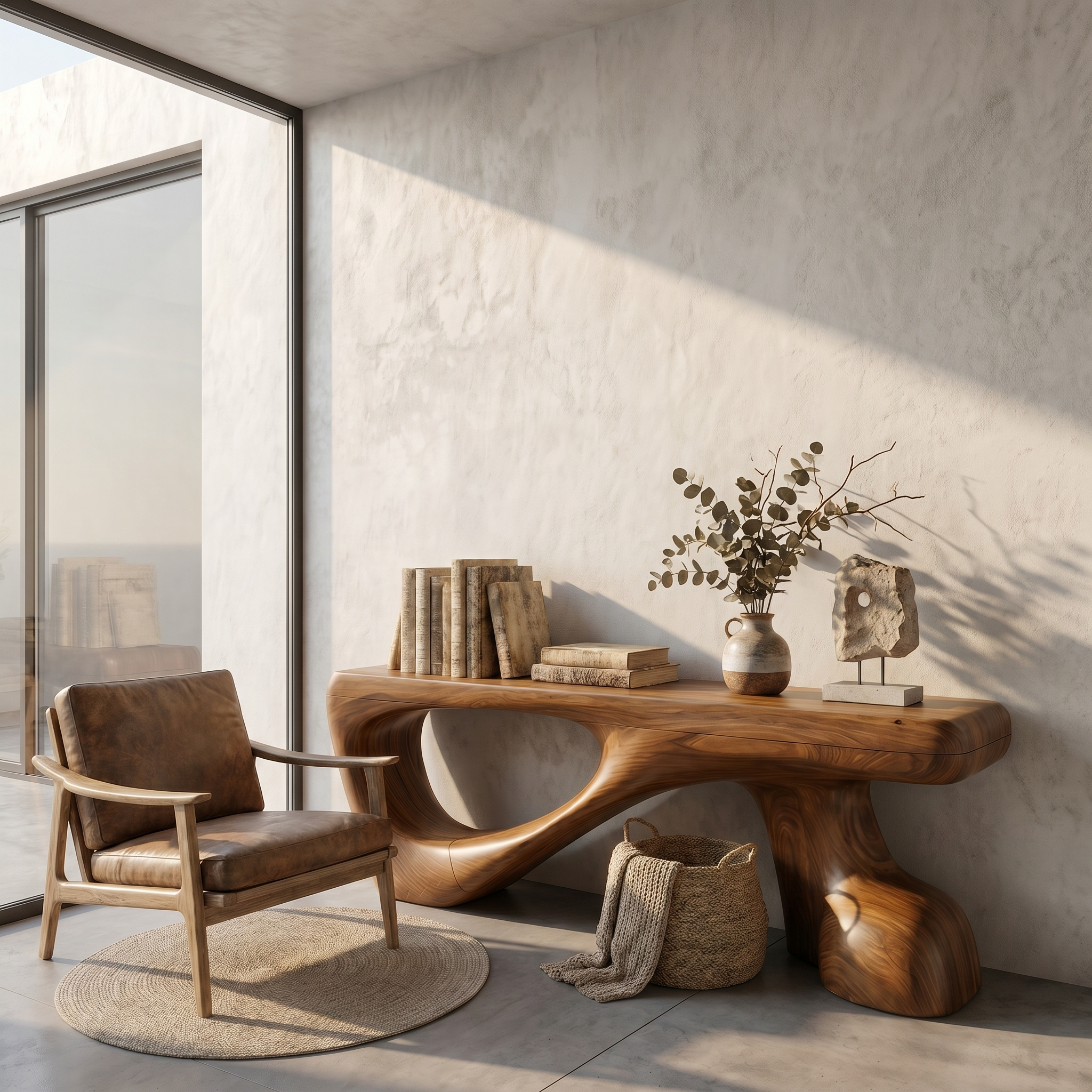 Rustic Console Table With Organic Root Form For Hallway - view 6 of 8