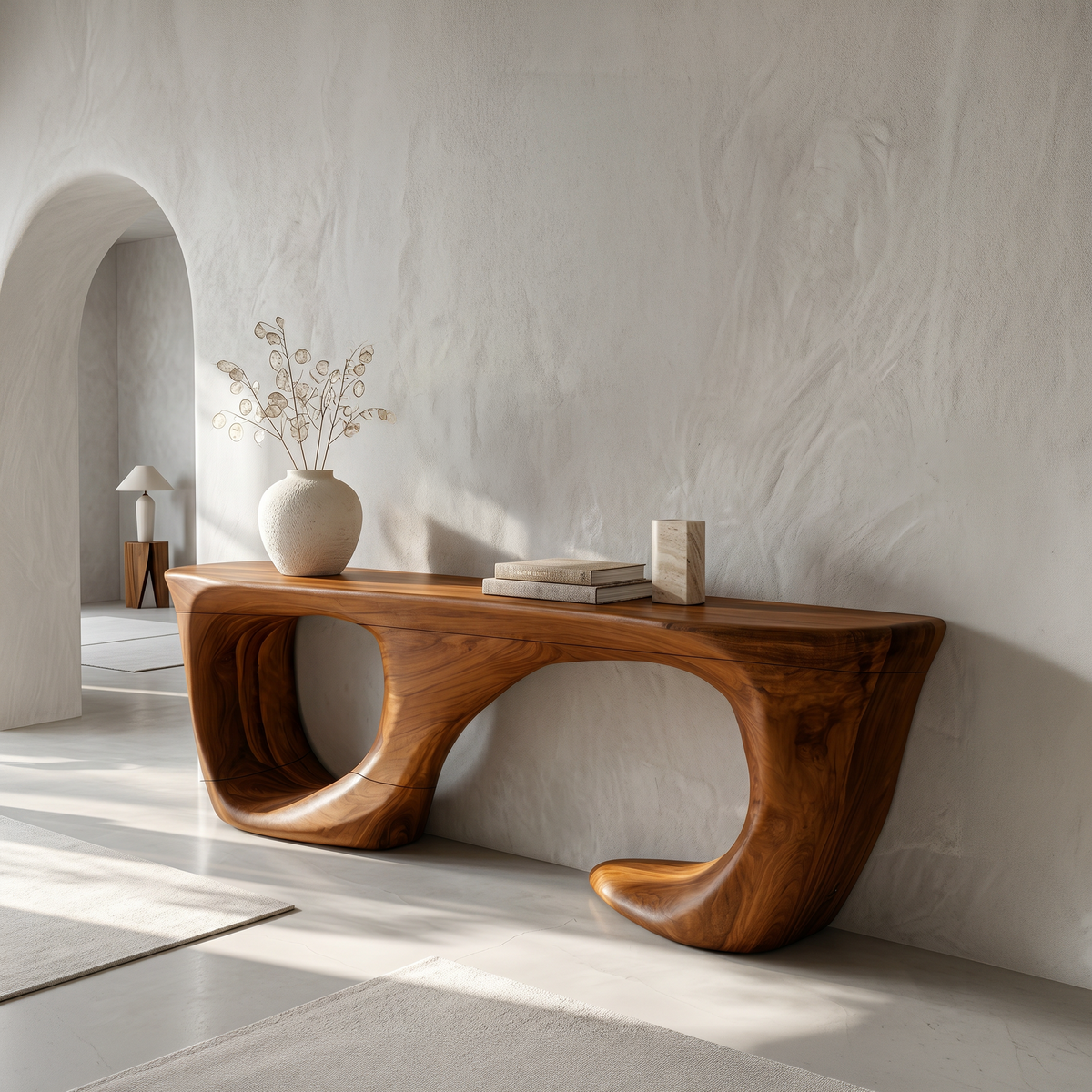 Contemporary Console Table With Curved Open Structure For Living Room - view 6 of 8