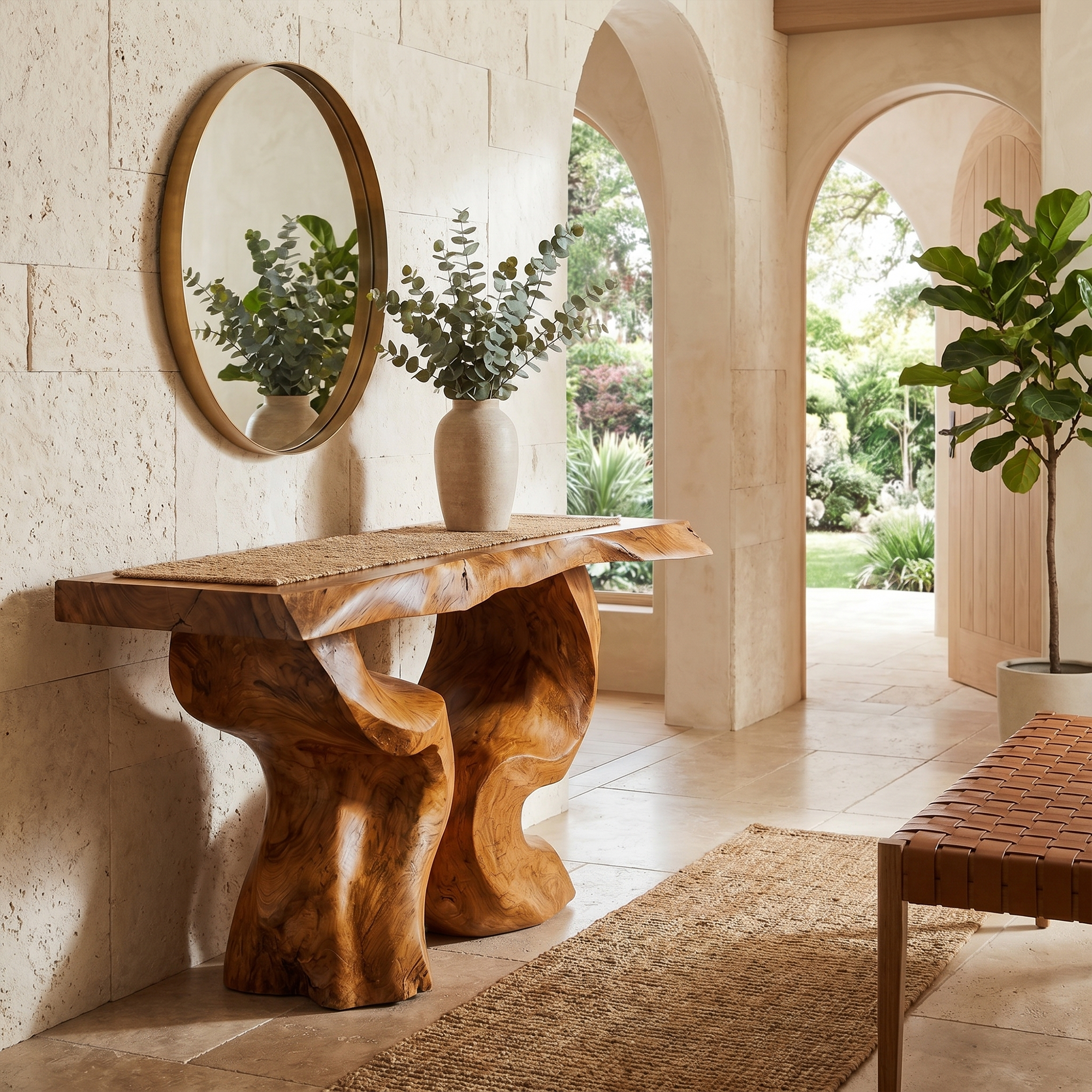 Modern Console Table Freeform Root Base For Entryway - view 6 of 8
