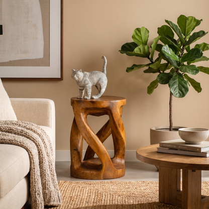 Handcrafted Side Table With Organic Twisted Design For Reading Nook - view 6 of 8