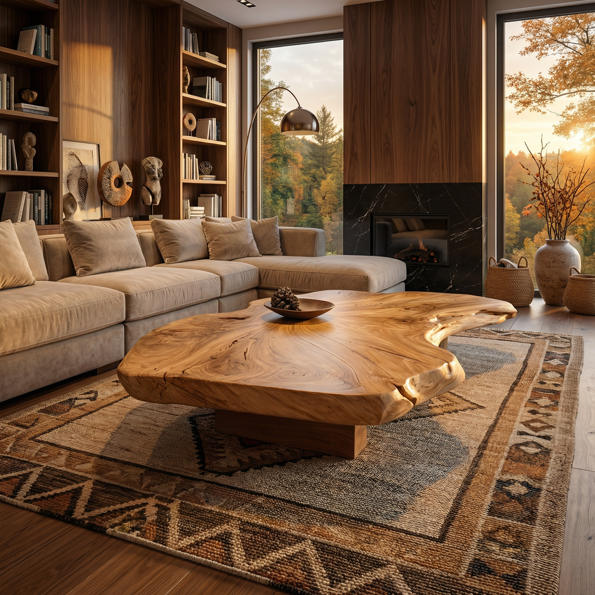 Rustic Organic Coffee Table Living Room Or Family Room - view 7 of 8