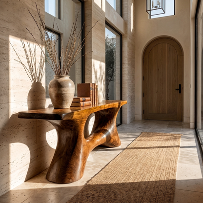 Contemporary Organic Void Base Console Table Entryway Hallway Living Room - view 6 of 8