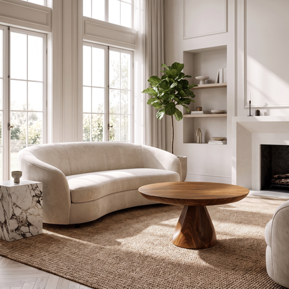 Contemporary Round Coffee Table Living Room Or Family Room - view 6 of 8