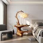Organic End Table With Flower Lamp And Tree Branch Design For Bedroom And Reading Nook - view 6 of 8