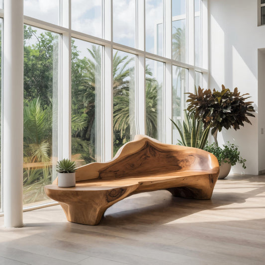 Sculptural Bench With Organic Design For Living Room - view 1 of 7
