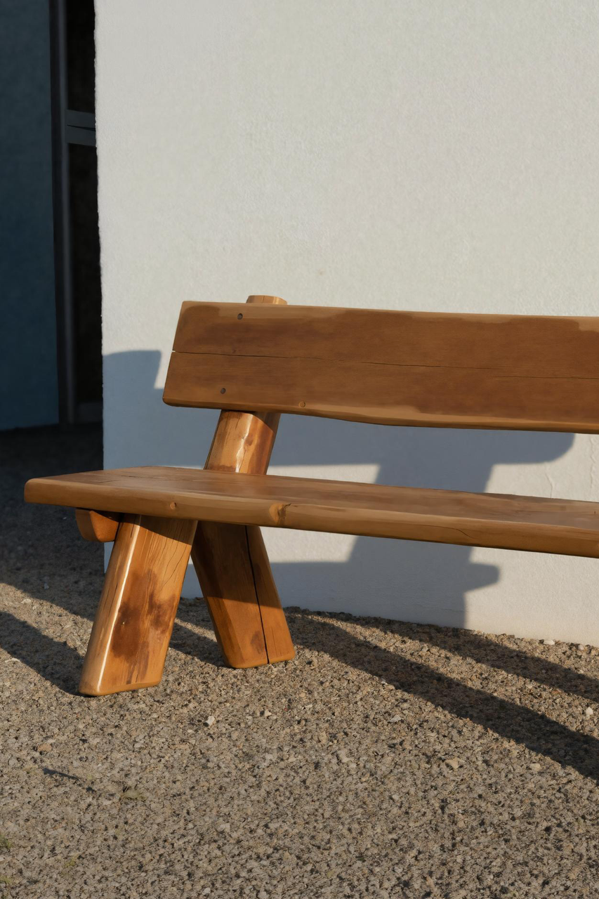 Rustic Handmade Bench With Heart Cutout For Garden Or Porch - view 3 of 7