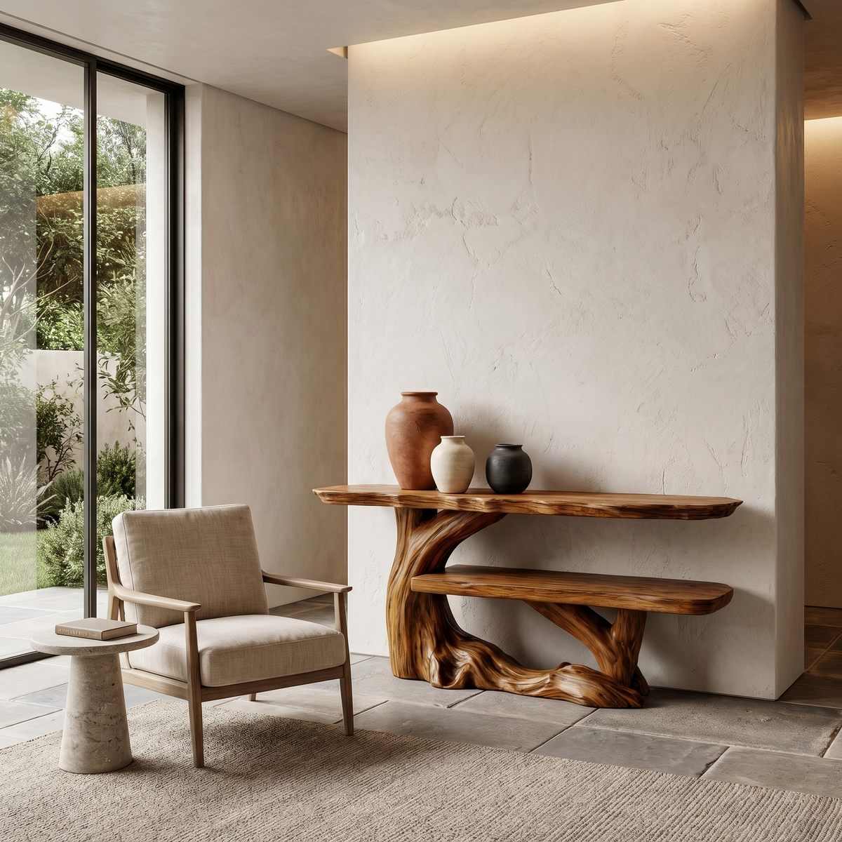 Nature Inspired Console Table With Sculptural Wood Branch Design For Hallway - view 6 of 8
